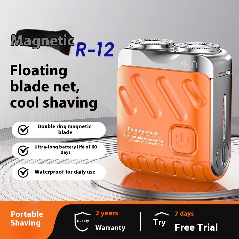 Mini Dual-Ring Electric Shaver – Portable & Rechargeable