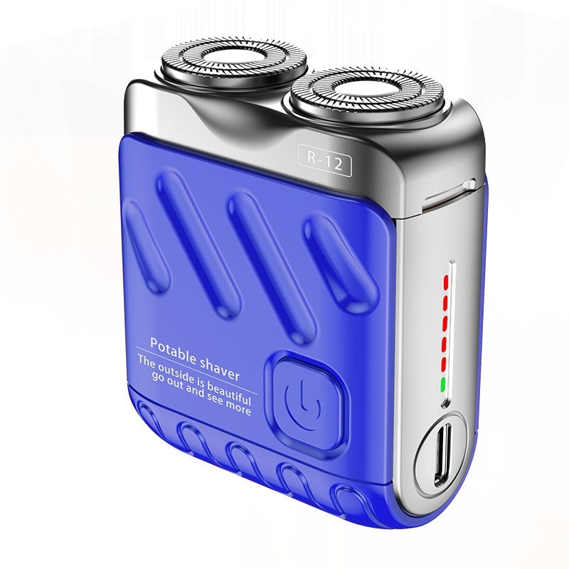 Mini Dual-Ring Electric Shaver – Portable & Rechargeable