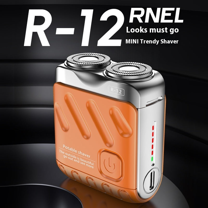Mini Dual-Ring Electric Shaver – Portable & Rechargeable