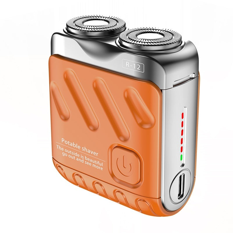 Mini Dual-Ring Electric Shaver – Portable & Rechargeable