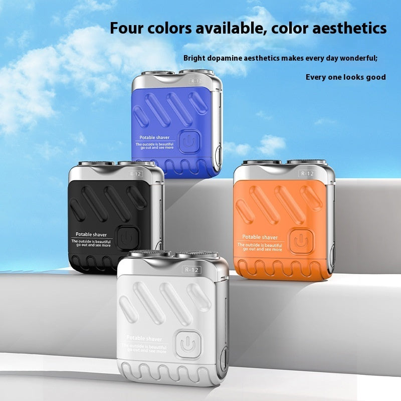 Mini Dual-Ring Electric Shaver – Portable & Rechargeable