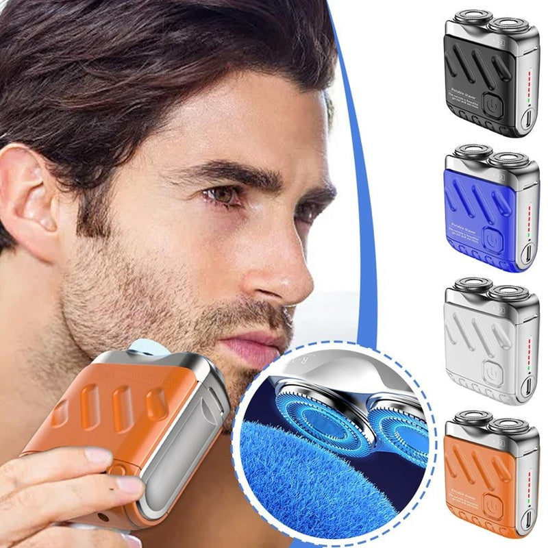 Mini Dual-Ring Electric Shaver – Portable & Rechargeable