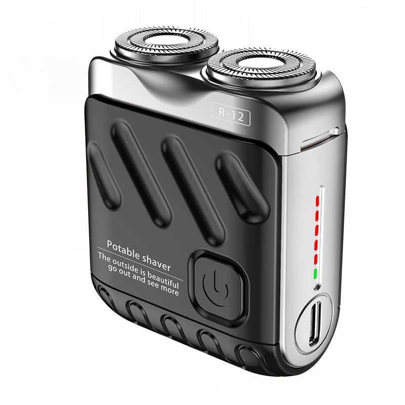 Mini Dual-Ring Electric Shaver – Portable & Rechargeable