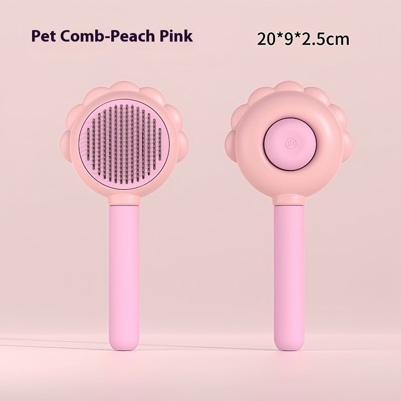 PetGlow™ Grooming Brush – Clean, Comb & Spray in One