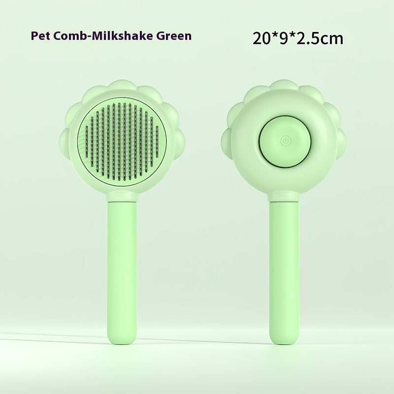 PetGlow™ Grooming Brush – Clean, Comb & Spray in One