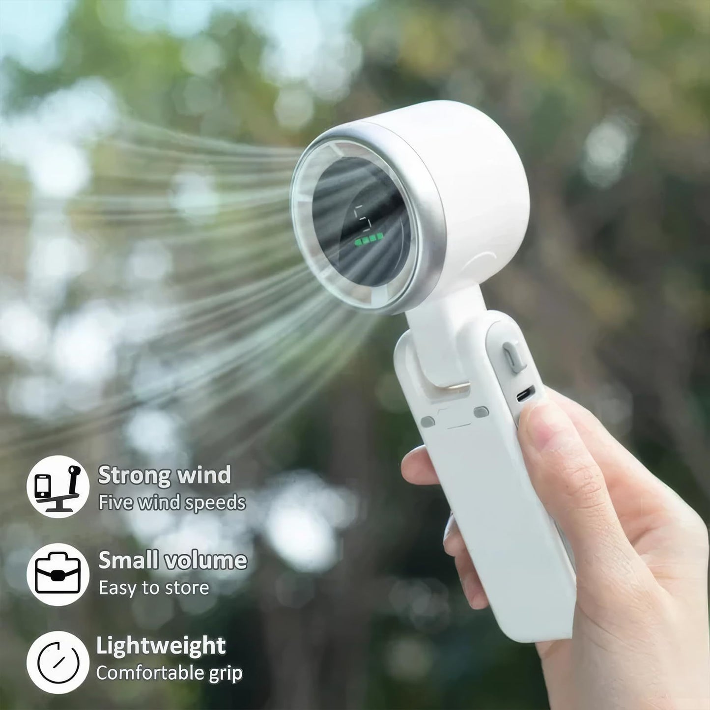 3-in-1 Foldable Neck Fan – Portable Desktop & Handheld Mini Turbo Cooling Fan (180° Rotation)