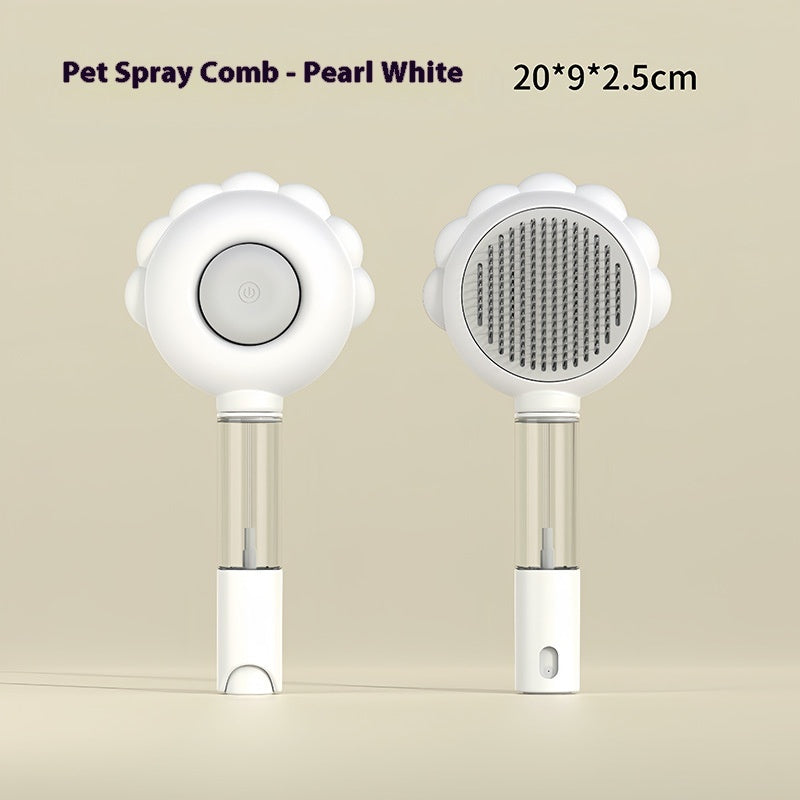 PetGlow™ Grooming Brush – Clean, Comb & Spray in One