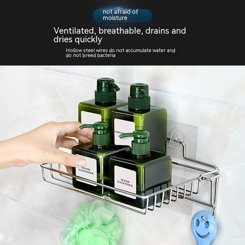 FlexiRack™ – Stainless Steel Folding Punch-Free Bathroom Organizer