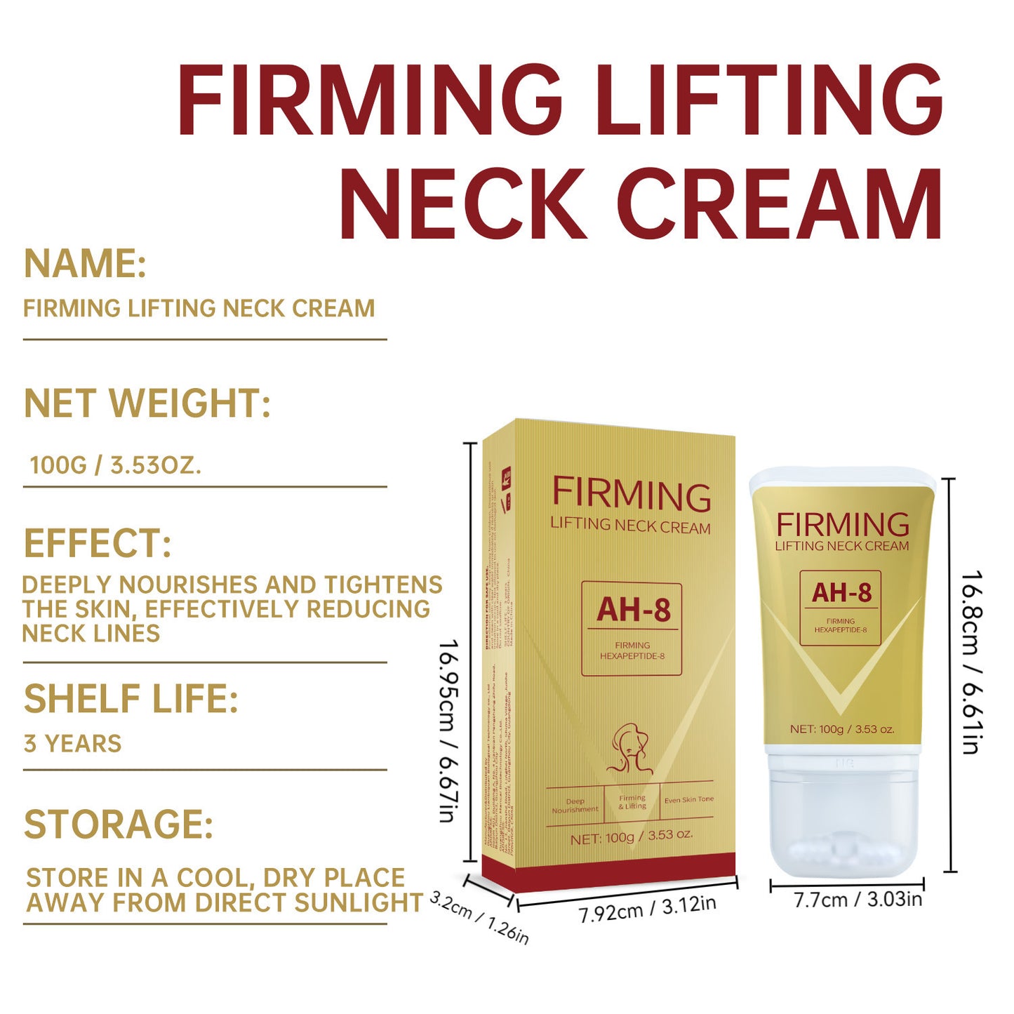 Neck Firming Roller Cream – Lifts, Smooths Lines & Nourishes Skin
