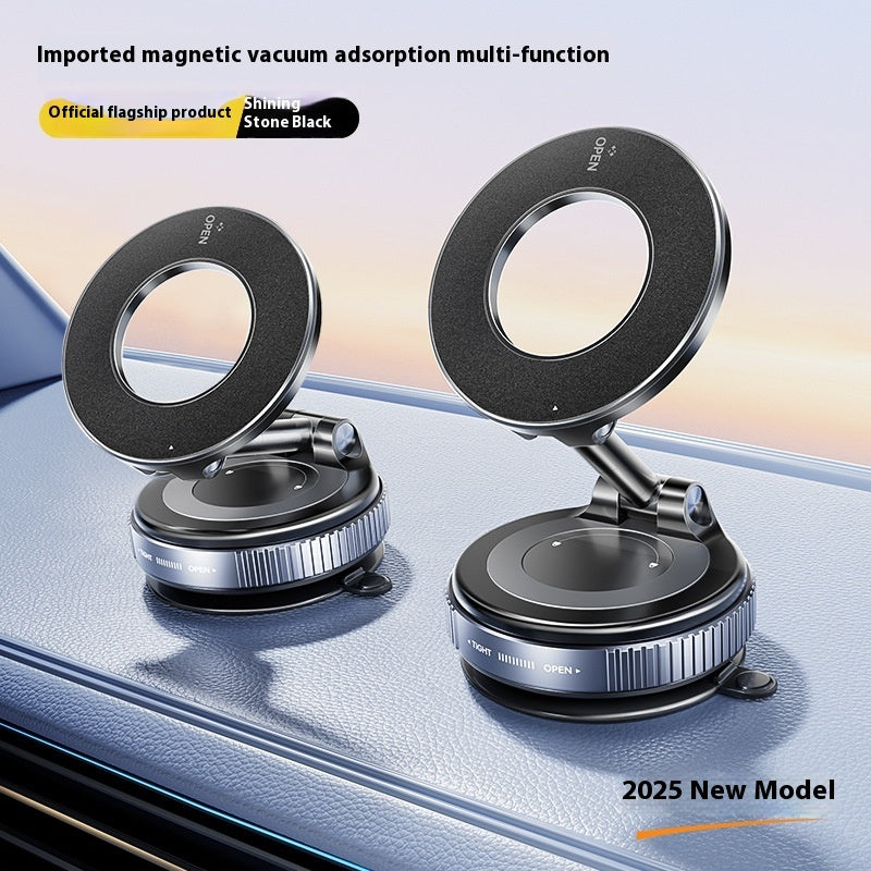 Foldable Magnetic Car Phone Holder – Vacuum Suction Mount for Commuters