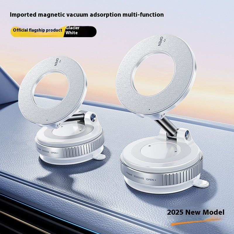 Foldable Magnetic Car Phone Holder – Vacuum Suction Mount for Commuters