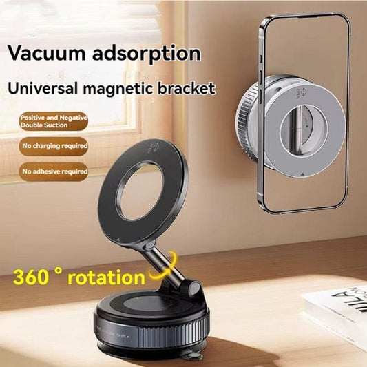 Foldable Magnetic Car Phone Holder – Vacuum Suction Mount for Commuters