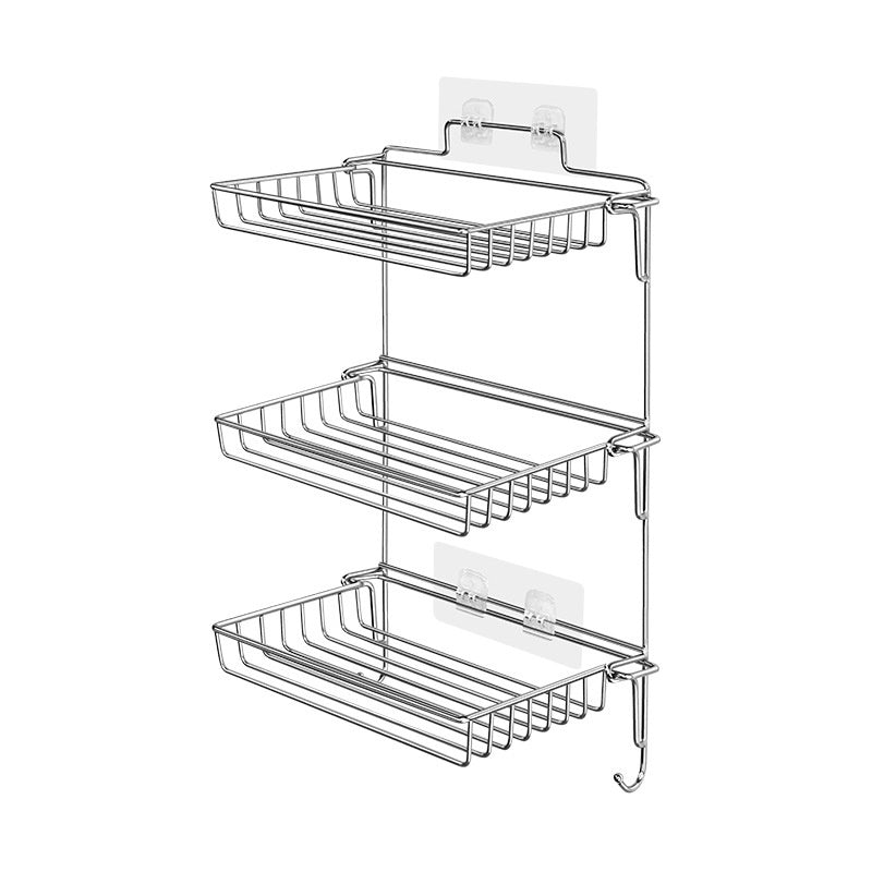 FlexiRack™ – Stainless Steel Folding Punch-Free Bathroom Organizer