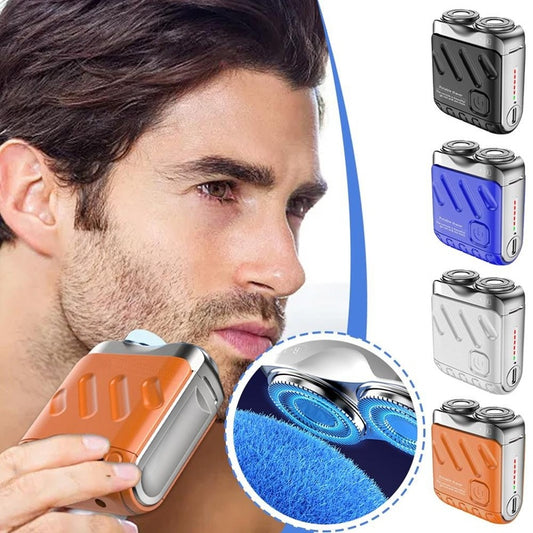 Mini Dual-Ring Electric Shaver – Portable & Rechargeable