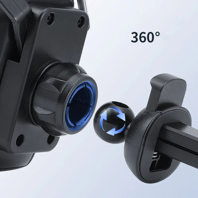 “360° Rotatable Racing Seat Car Phone Holder — Air Vent Clip Mobile Mount