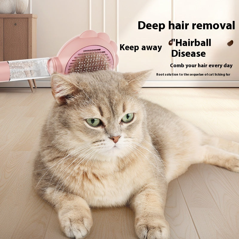 PetGlow™ Grooming Brush – Clean, Comb & Spray in One