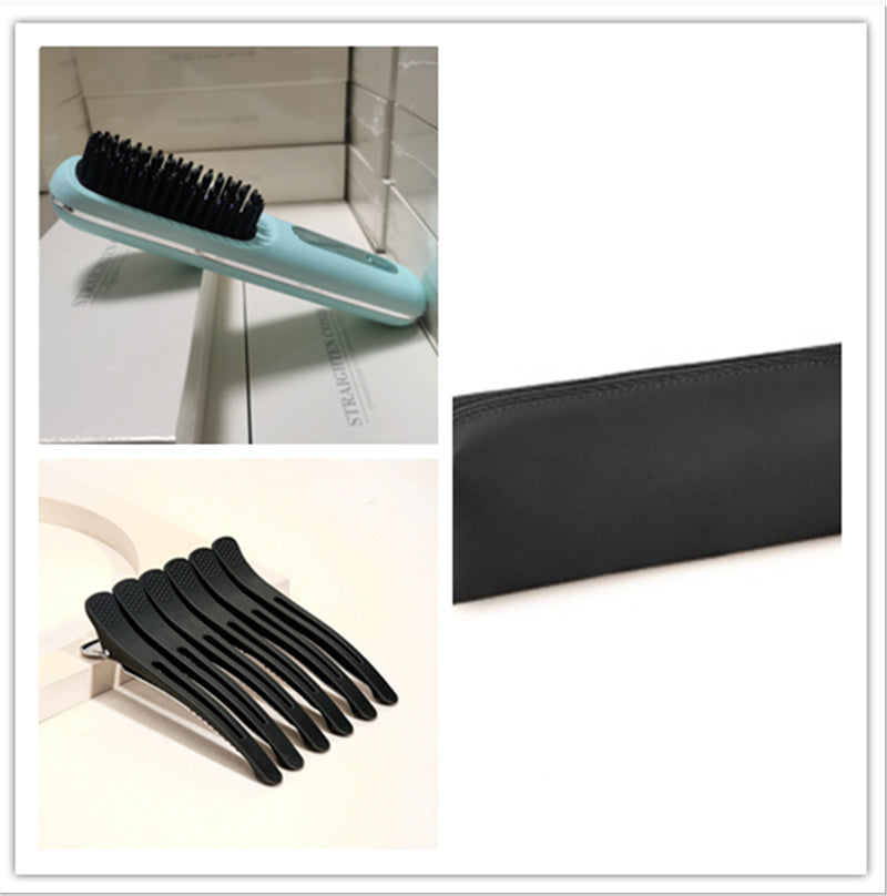 2-in-1 Wireless Hair Straightener & Curler Brush – USB Rechargeable Fast-Heating Styling Tool