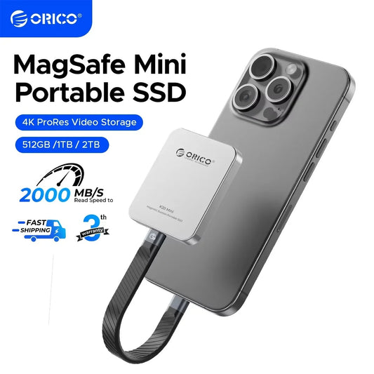 ORICO High-Speed Magnetic SSD – External Storage for iPhone Pro/Max