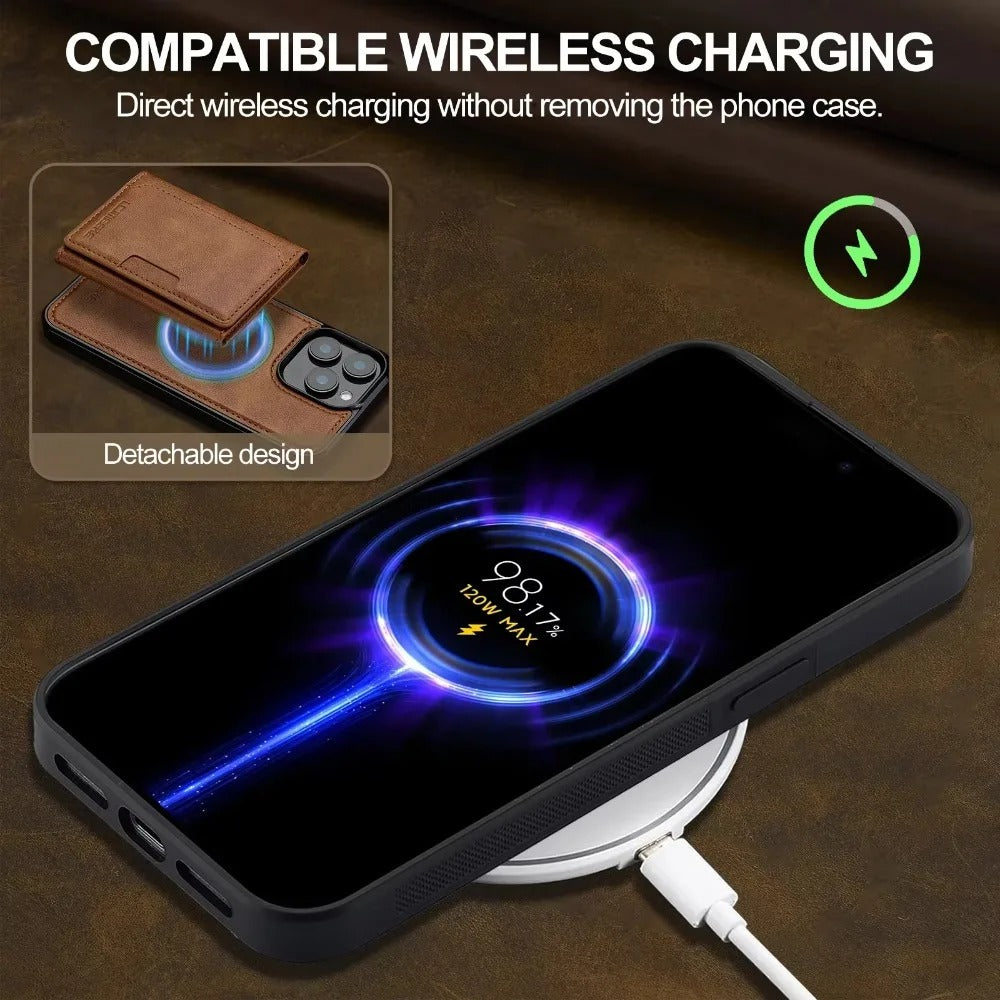 2-in-1 iPhone Wallet Case with Card Holder – Detachable Design