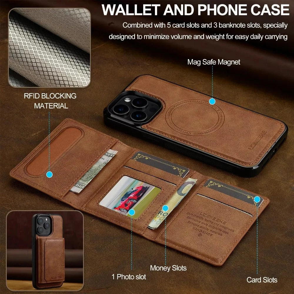 2-in-1 iPhone Wallet Case with Card Holder – Detachable Design