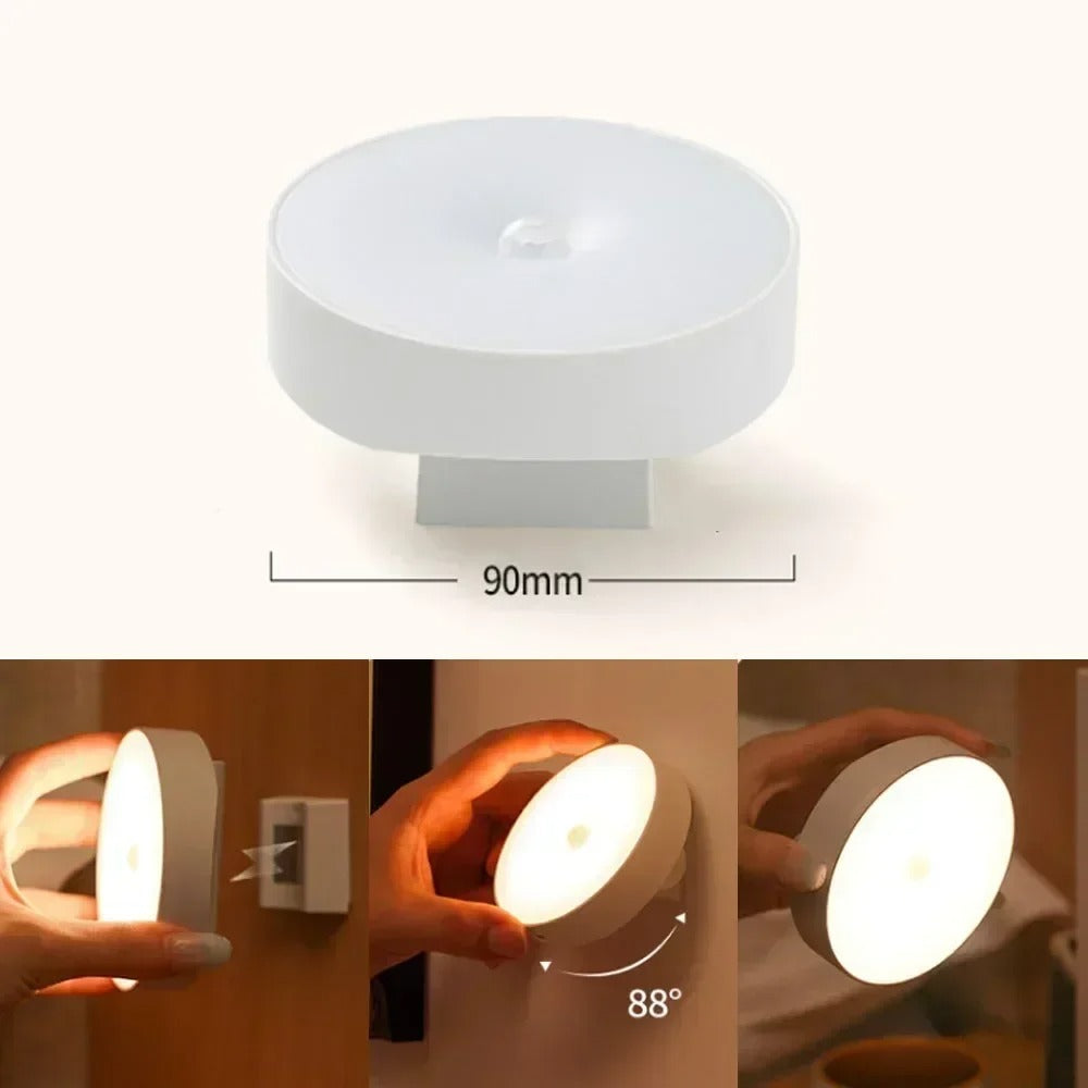 LED Night Lamp – Wireless, Magnetic & Motion Activated - 360° Rotating Motion Sensor