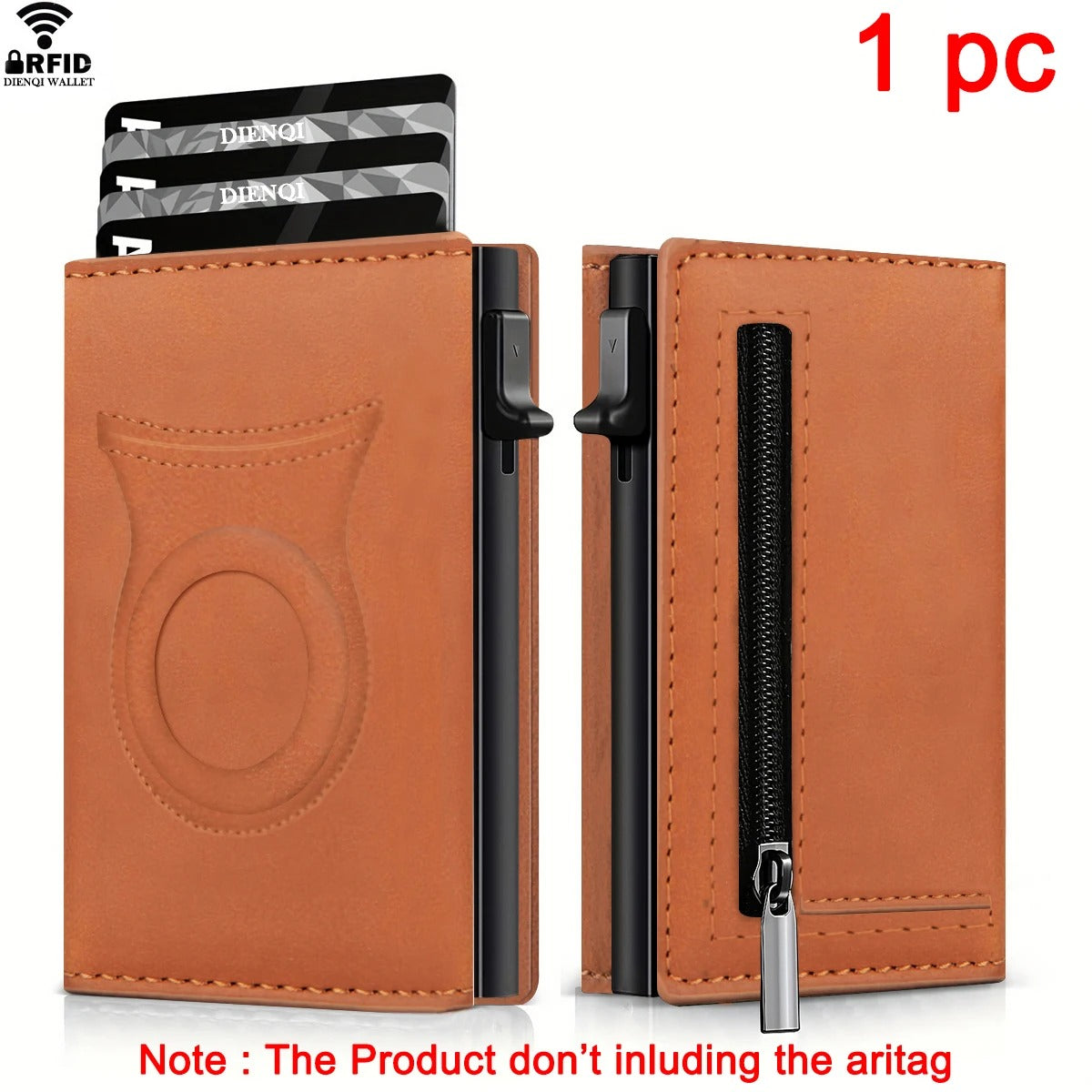 Carbon Fiber Slim Wallet with Coin Pocket & AirTag